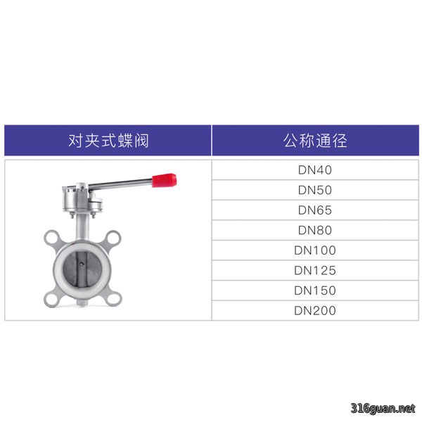 不锈钢对夹式蝶阀